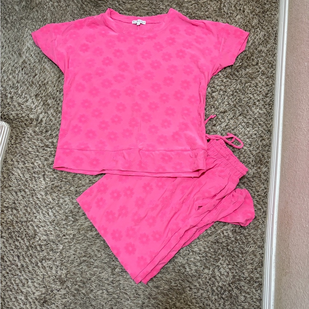Women's Pink Floral Lounge Set